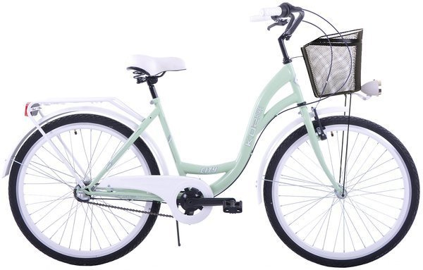 (K30) Rower miejski damski Kozbike 26 miętowo-biały S3 (2P2)