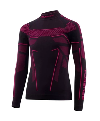 Bluza dziecięca Brubeck Thermo Junior czarny/fuksjowy LS1612J 140/146