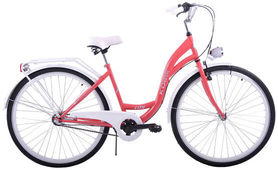(K28) Rower miejski damski 28 Kozbike 3biegi kolor koral (J1,J11)