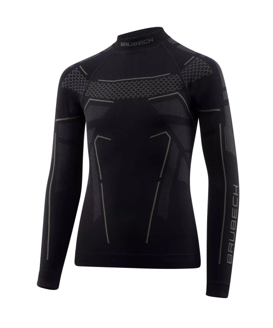 Bluza dziecięca Brubeck Thermo Junior czarny/grafitowy LS1612J 128/134