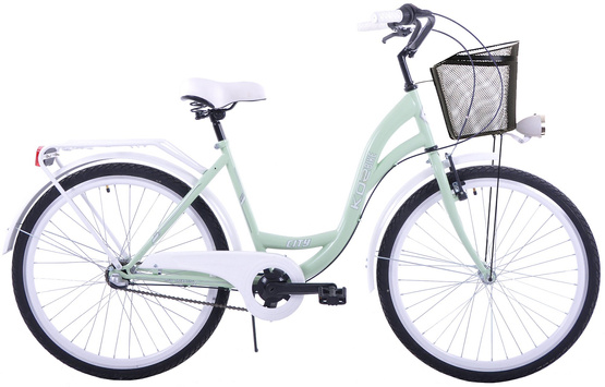 (K30) Rower miejski damski Kozbike 26 miętowo-biały S3 (2P2)