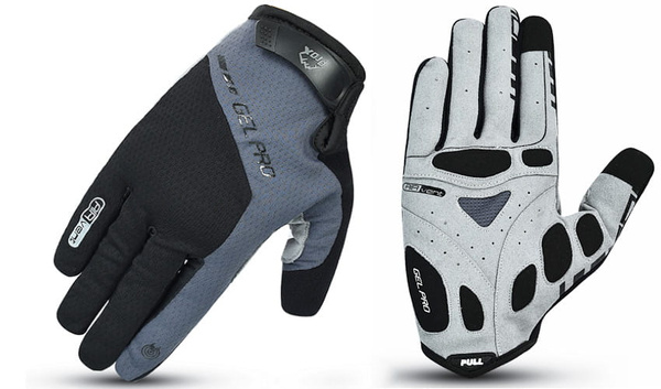 Rękawiczki rowerowe PROX długie Supreme, szare XL gel  Pro, Air vent, touch