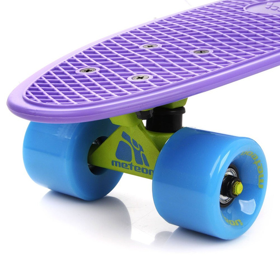 Deskorolka Meteor plastikowa violet/neon blue/neon yellow