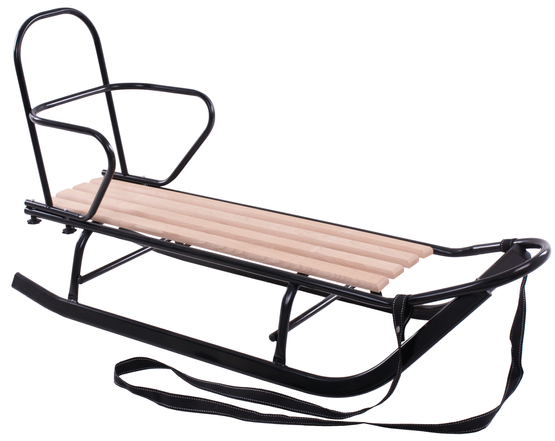 Olkas SANKI KULIGOWE Z OPARCIEM metalowe czarne drewniane siedzisko Stabilne