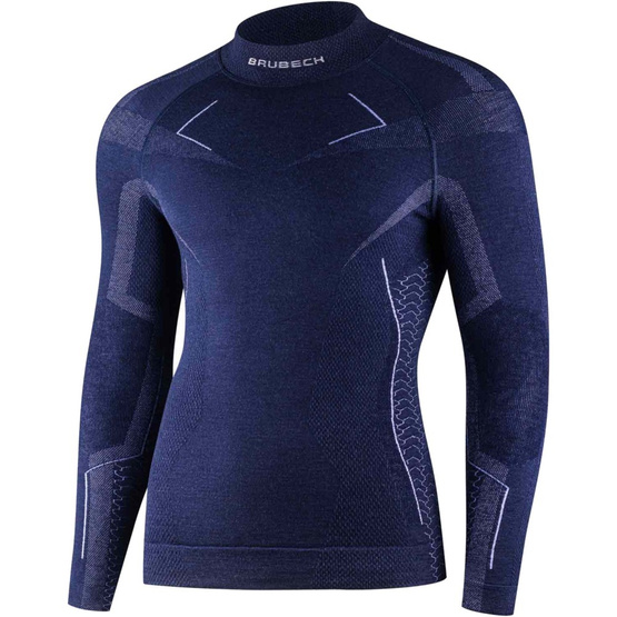 Bluza męska Brubeck Extreme Merino granat L LS1666M