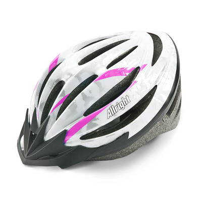 Kask rowerowy Allright SCUD  HB13 różowo/biało/srebrny  rozm.L 