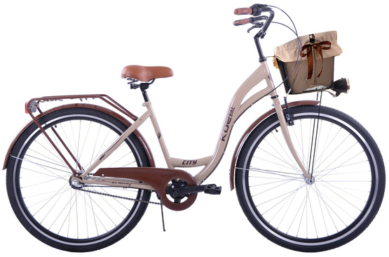 (K29) Rower miejski 28 damski Kozbike beżowo-brązowy 3S (J1)