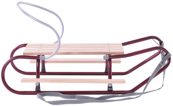 Sanki z oparciem i podnóżkami bordowe