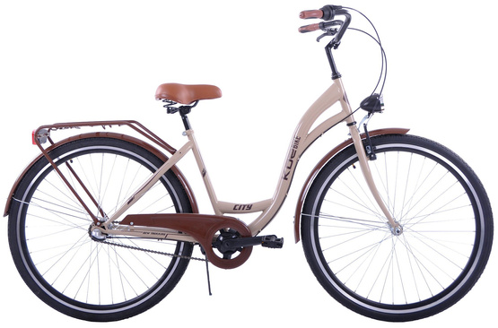 (K29) Rower miejski 28 damski Kozbike beżowo-brązowy 3S (J1)