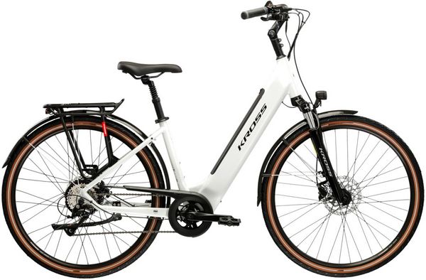 KROSS TRANS HYBRID 1.0 L(19") 28 rower elektryczny perłowy/czarny połysk