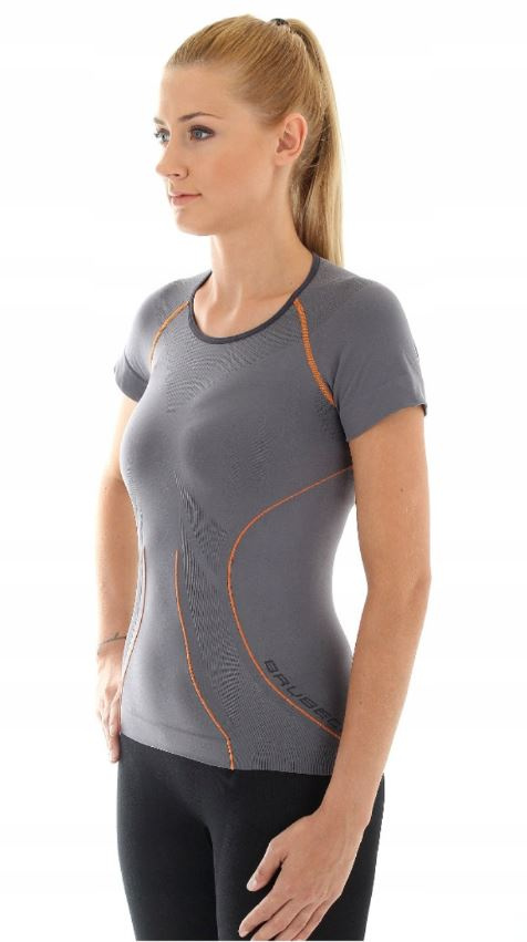 Koszulka damska Brubeck ATHLETIC jasny szary S SS10230