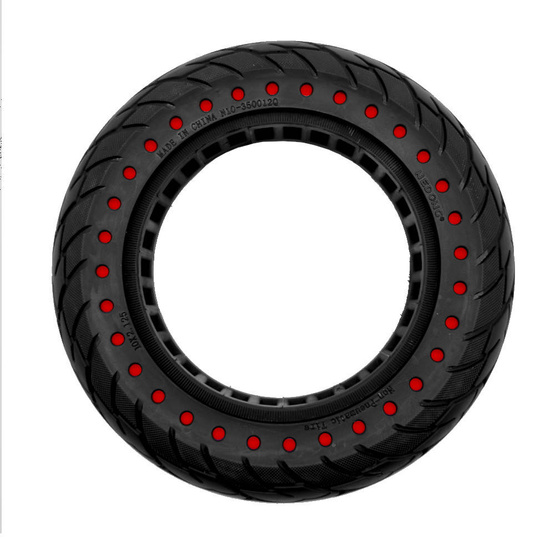 Opona CC 10x2.5 (60/70-6.5) pełna do e-hulajnóg CZARNA + CZERWONE KROPKI