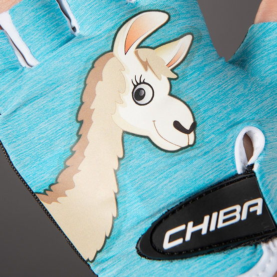 Rękawiczki rowerowe dziecięce CHIBA Cool Kids S niebieskie lama