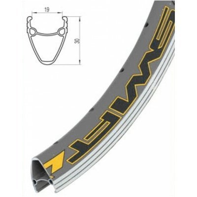 Obręcz 27" Alu  J19DG 27" 36 otw 19x30mm podwójna srebrna