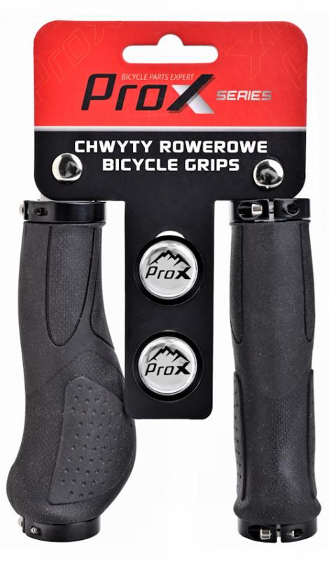 Chwyty rowerowe ProX GP-80 czarne 130mm ergo gel, skręcane
