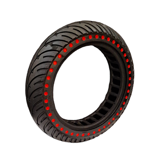 Opona CC 10x2.5 (60/70-6.5) pełna do e-hulajnóg CZARNA + CZERWONE KROPKI