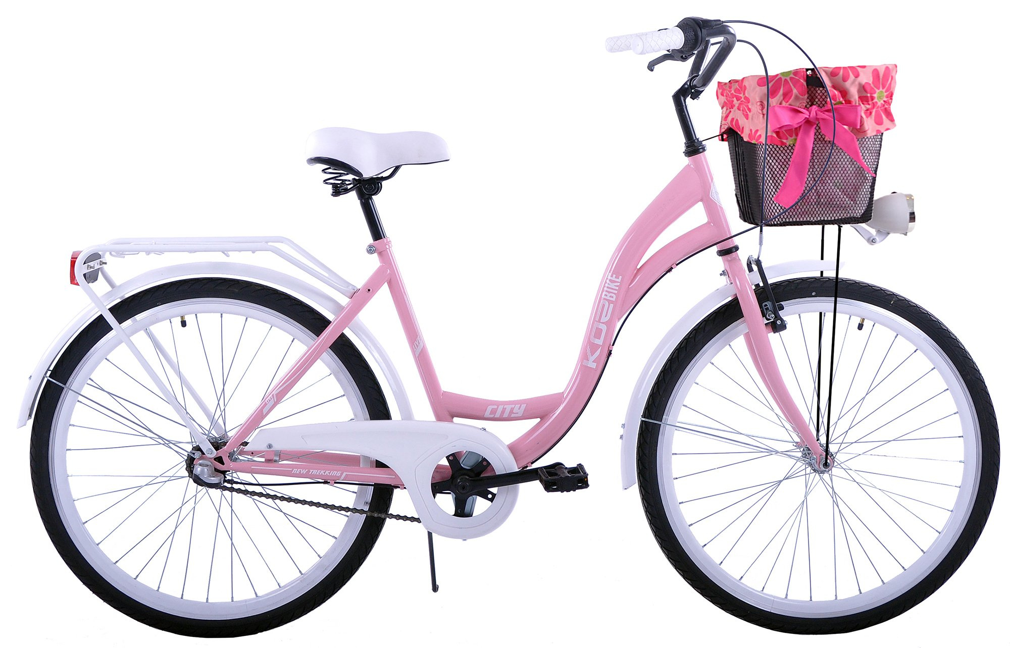 Rower miejski damski Kozbike 26 Pudrowy 3 biegi