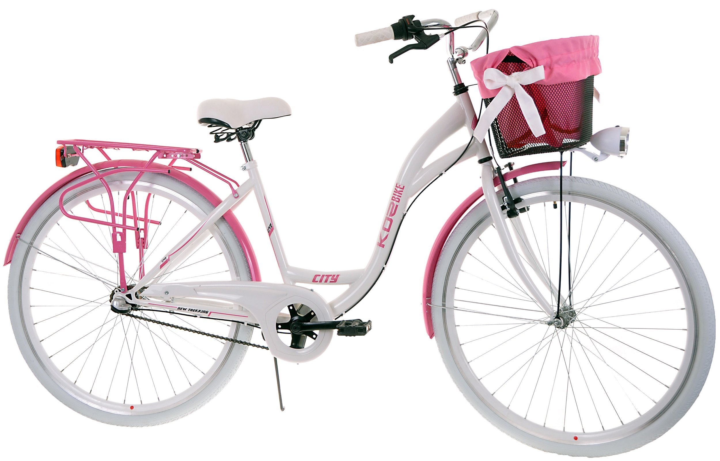 Rower miejski damski Kozbike 28 biały 3 biegi