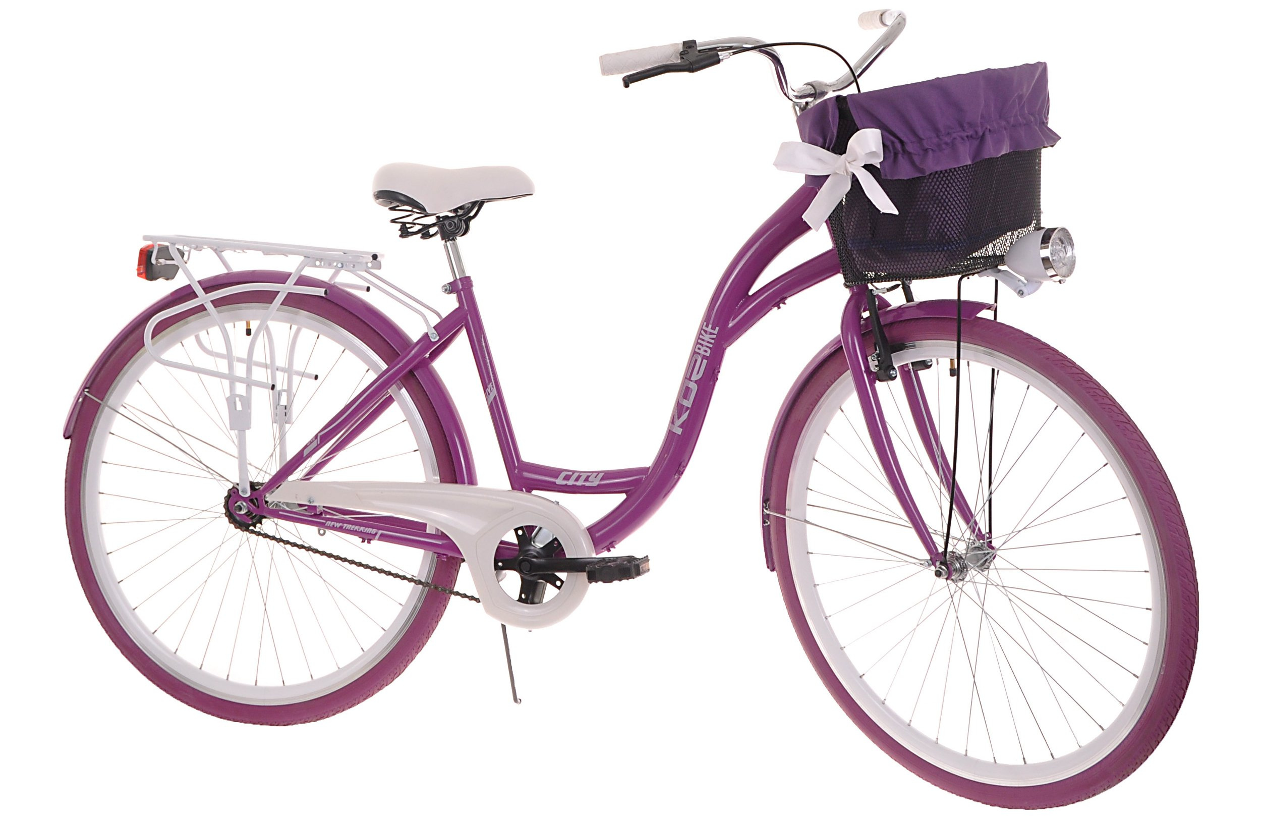 Rower miejski damski Kozbike 28 ciemny fioletowy