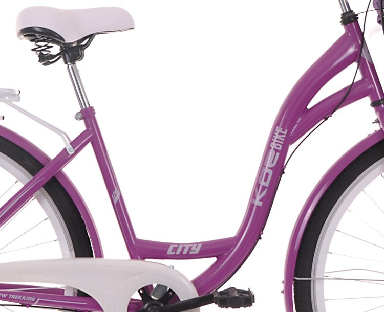Rower miejski damski Kozbike 28 fioletowy 3 biegi