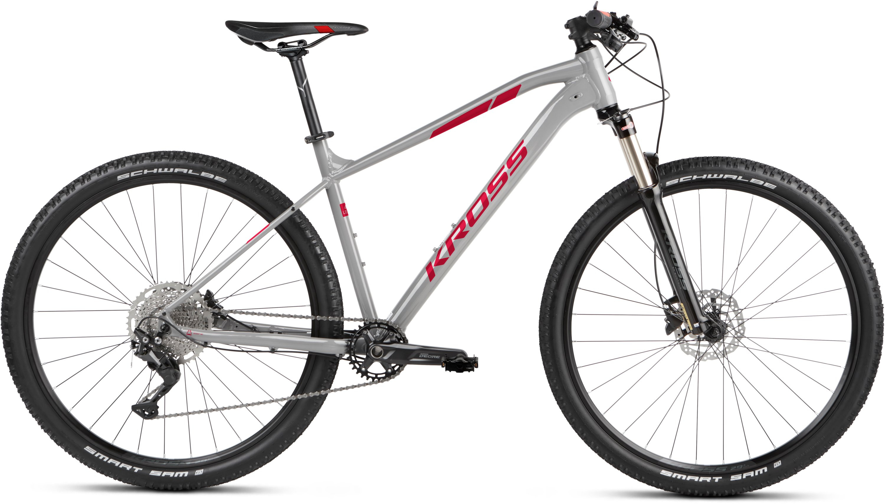 Kross Level 4.0 M 29 XL(20" )rower szaroczerwony połysk Czerwony