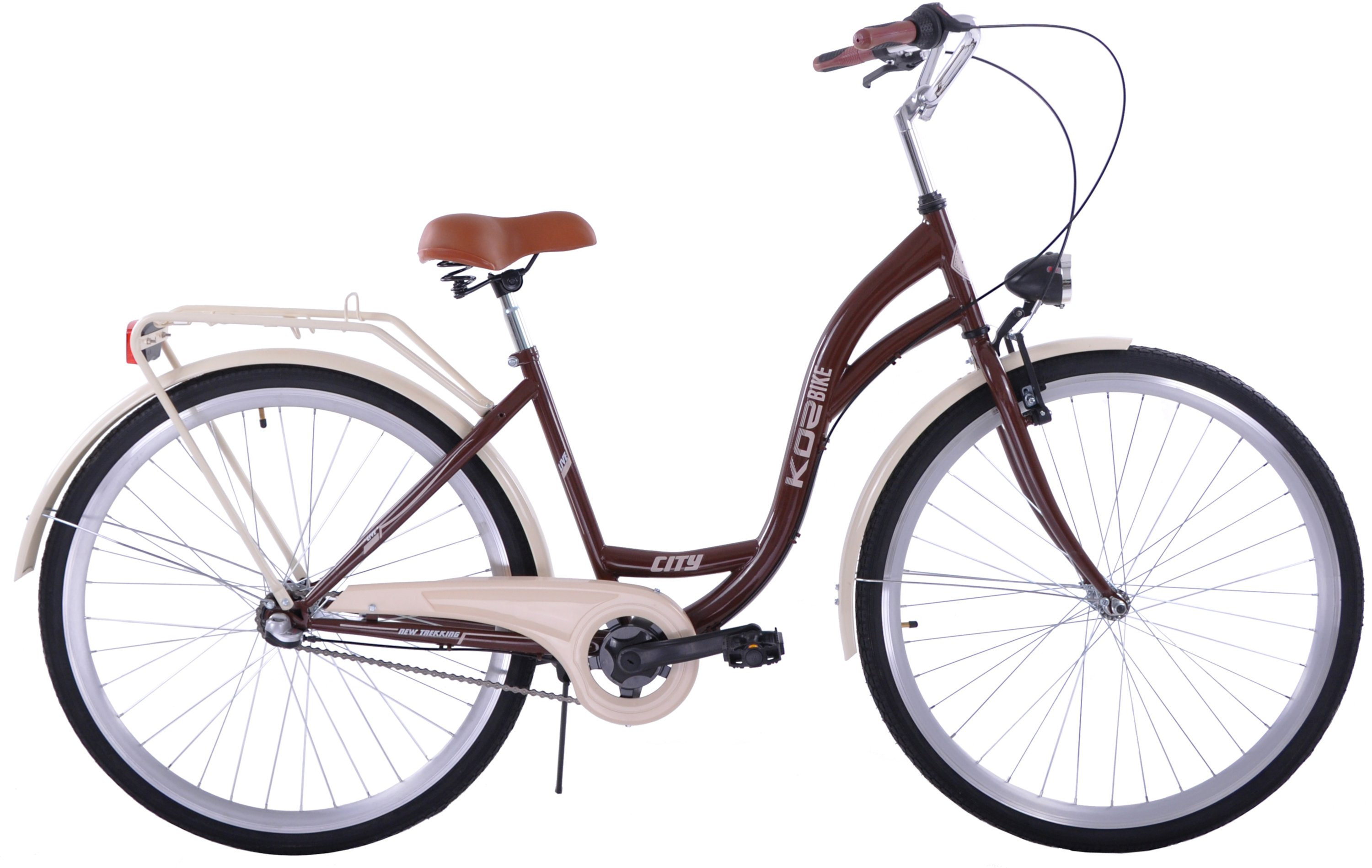 Rower miejski 26 damski Kozbike (K54) 3 biegi brązcapucino ROWERY