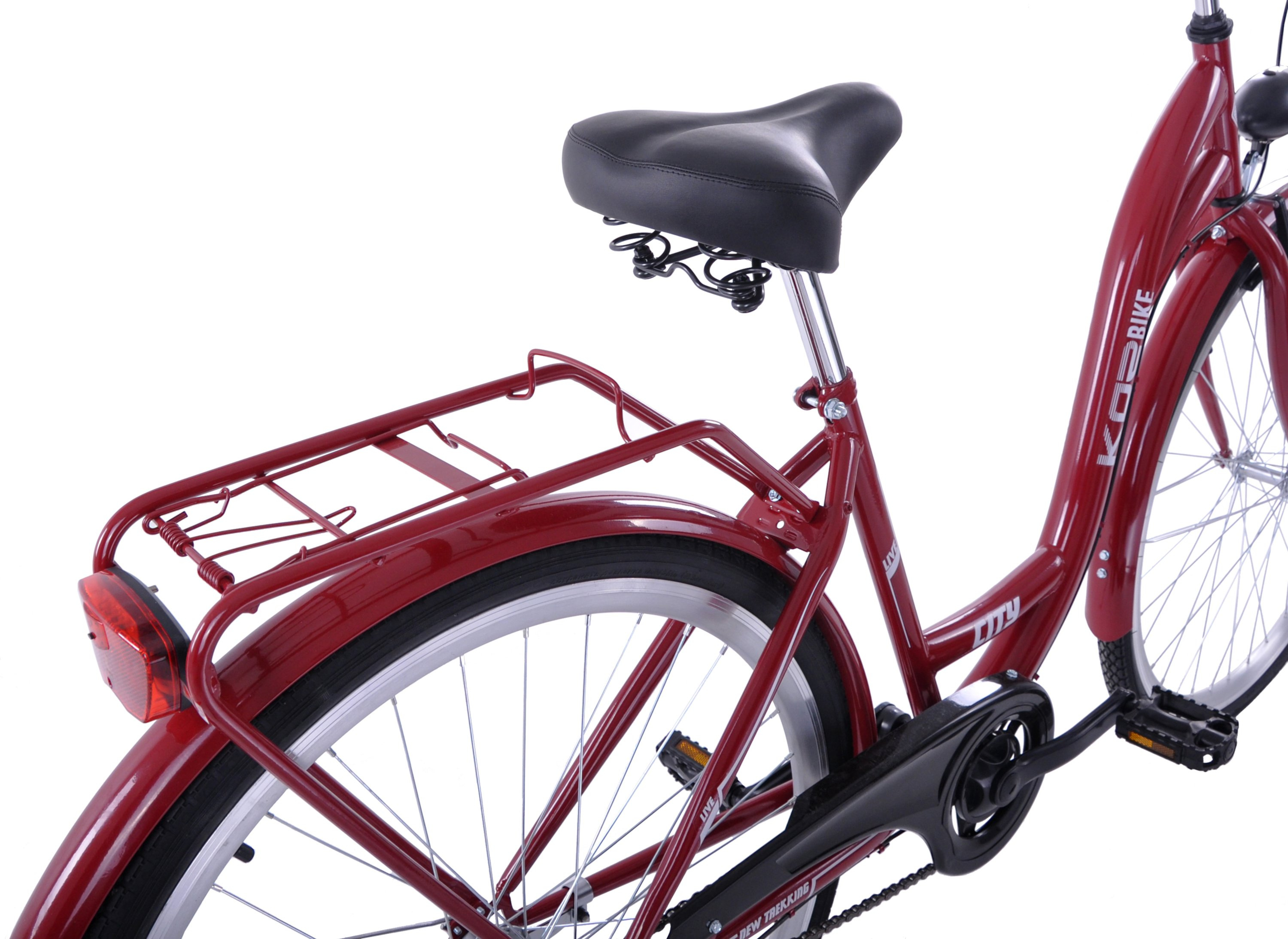 Rower miejski 28 damski Kozbike (K47) 3 biegi bordowy ROWERY