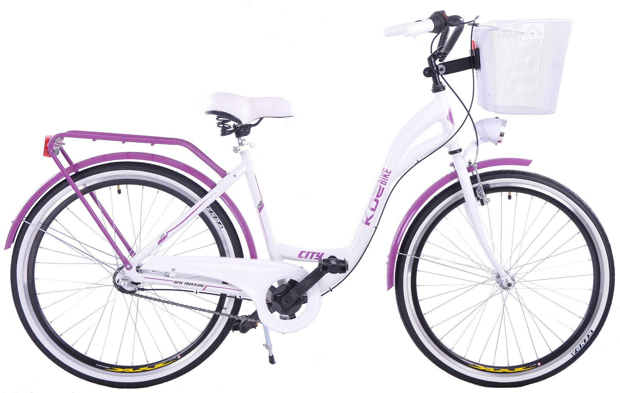 Rower miejski damski 26 Kozbike białoróżowy