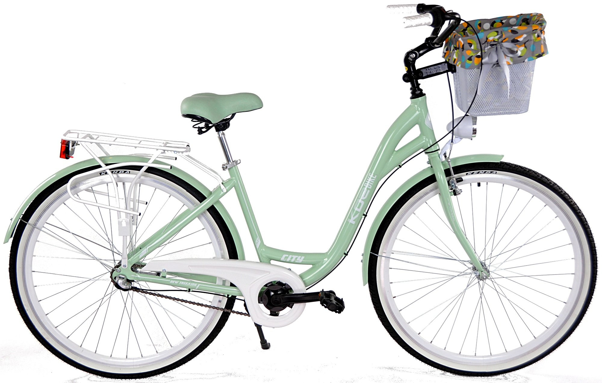 Rower miejski damski Kozbike 28 mięta z białym (3 biegów) Rowery