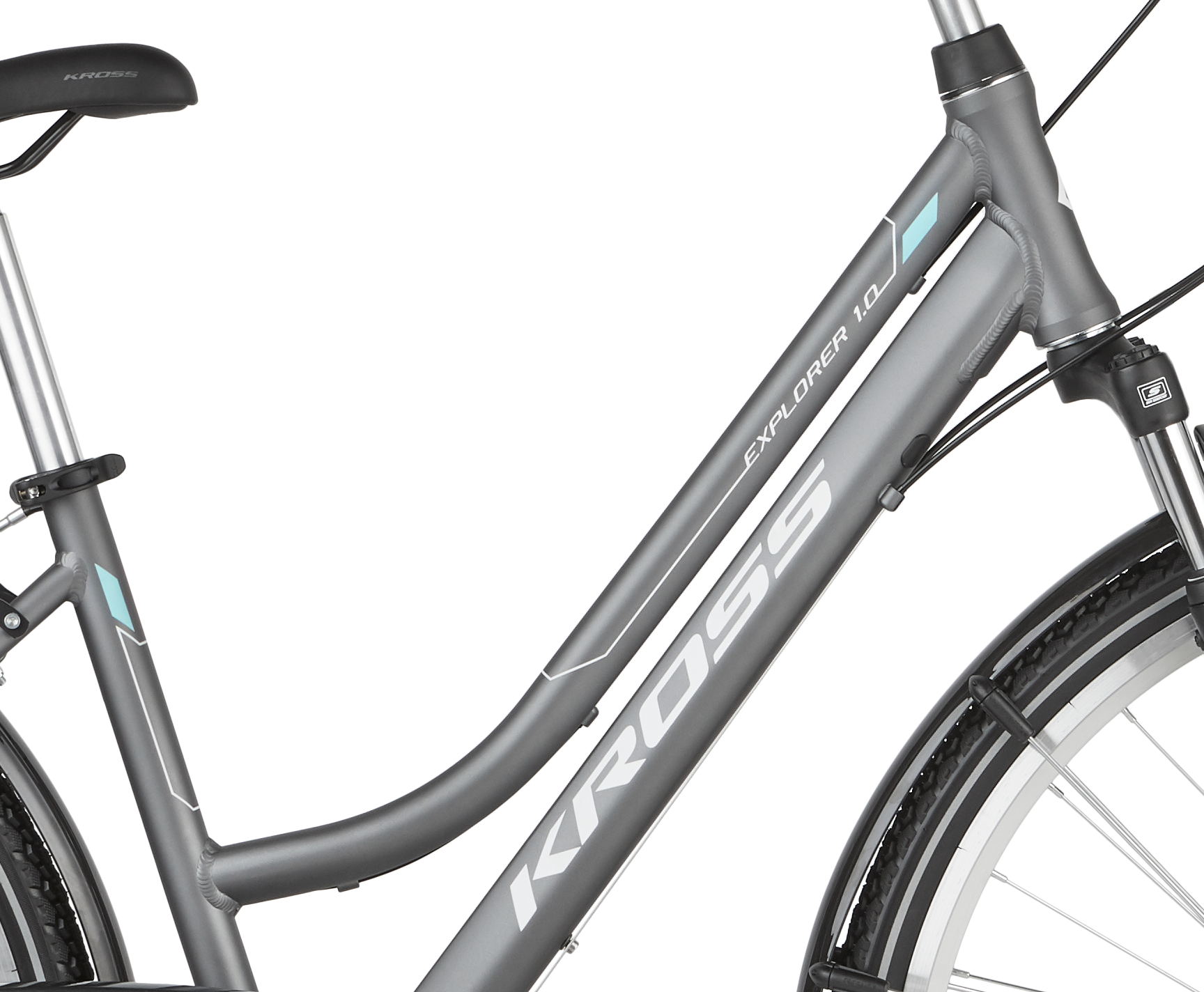 Rower trekkingowy damski Kross GO Explorer 1.0 (L91") grafitowy