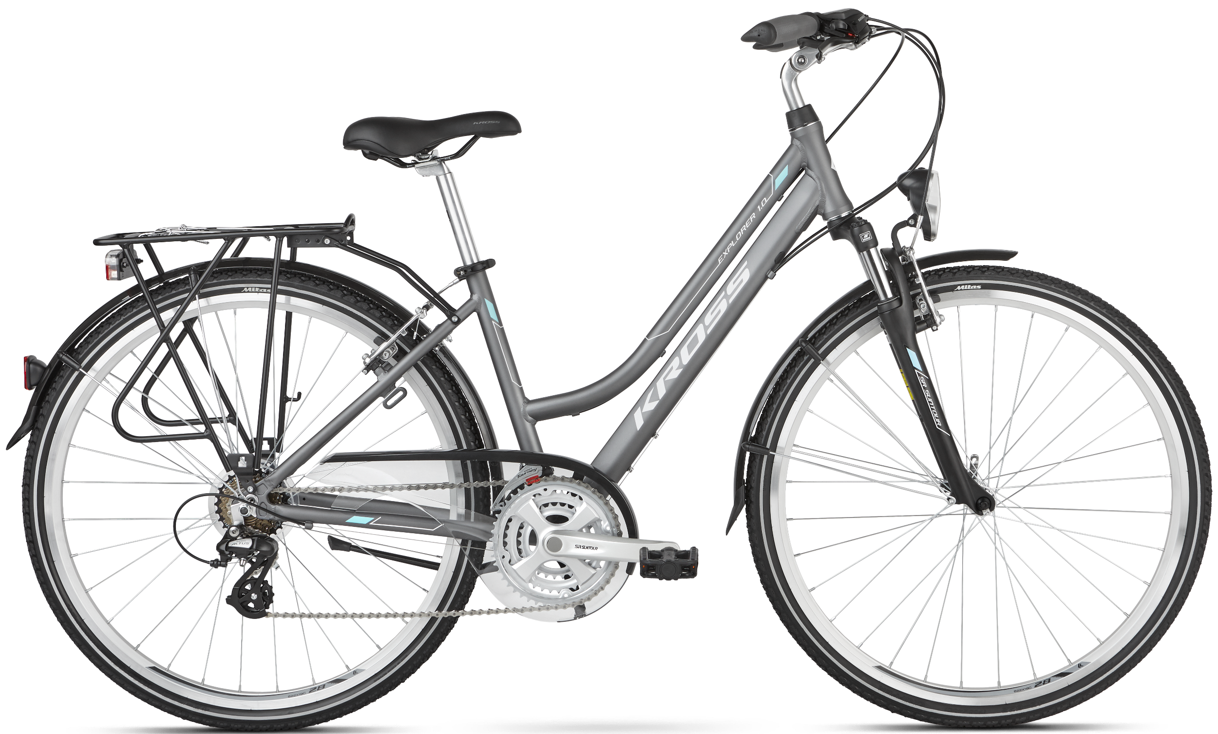 Rower trekkingowy damski Kross GO Explorer 1.0 (L91") grafitowy