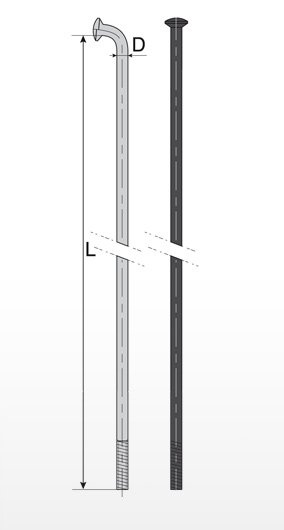 Szprychy Mach1 Plus  chrom 18/8 250mm z nyplem