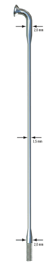 Szprychy Sapim Laser 2*1,5*2 263mm 50szt